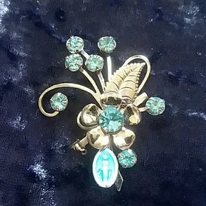 Antique virgin Mary brooch
